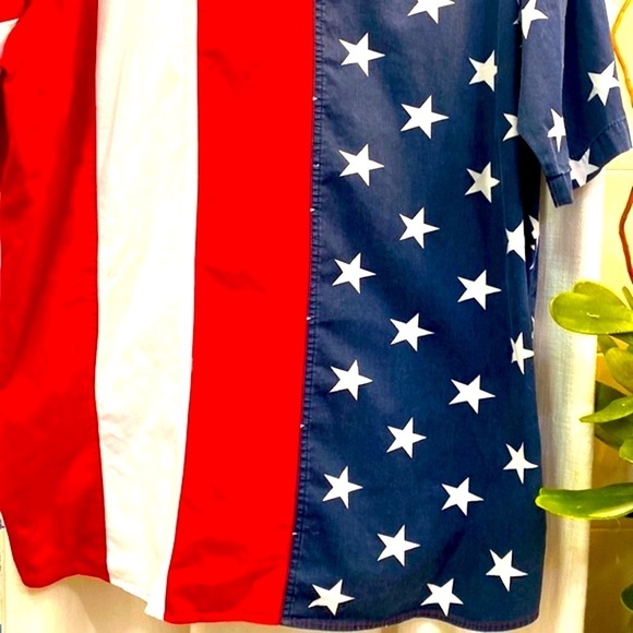 Men’s Redhead Patriotic USA Short Sleeve Button Down Independence Day Shirt XL - Picture 8 of 8